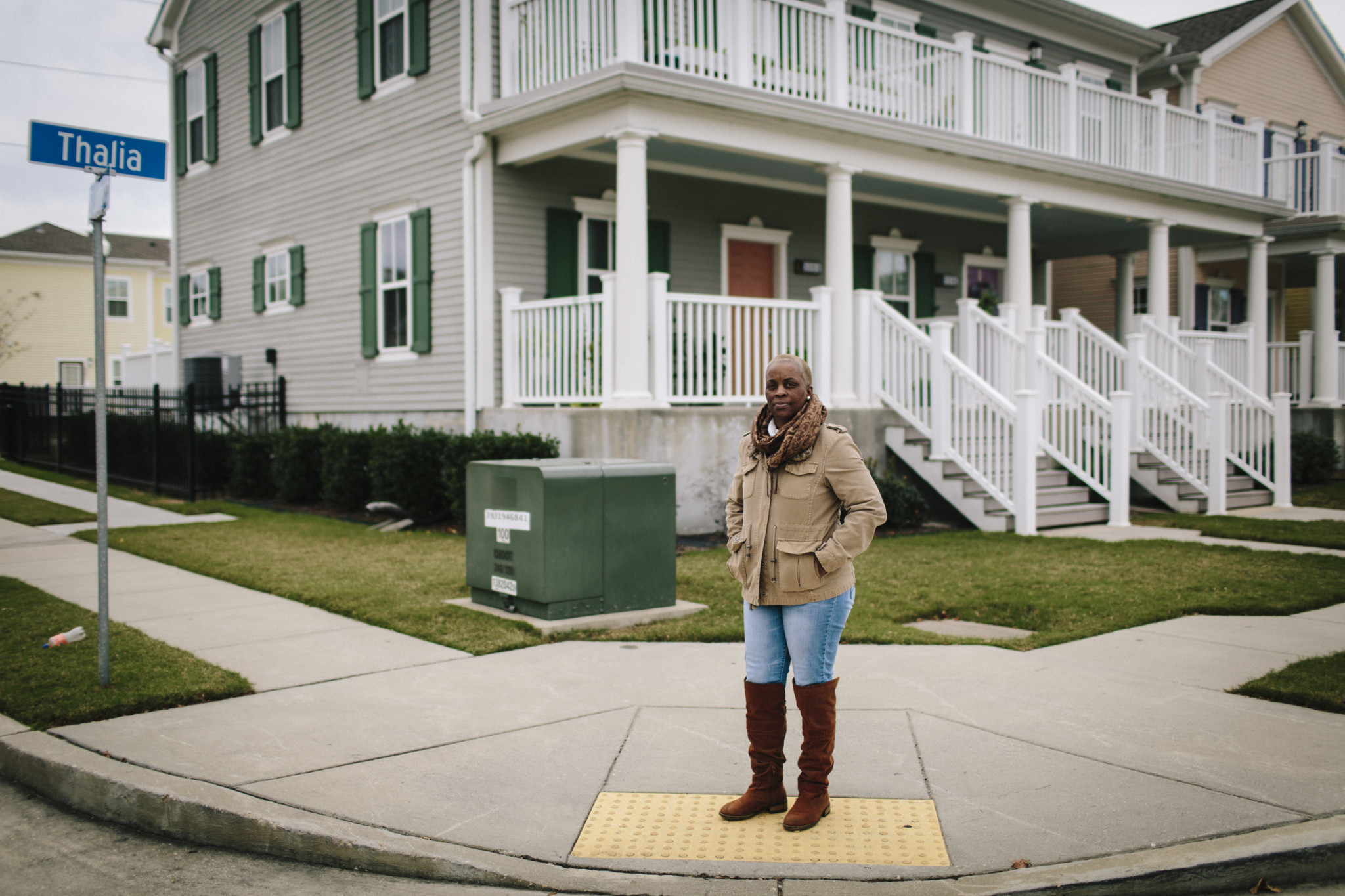 Dolfinette Martin spent years in prison on drug related charges and now works as an advocate with Vera's New Orleans pretrial services. Martin is shown standing for a portrait near where her childhood home once stood on December 3, 2015 in New Orleans.